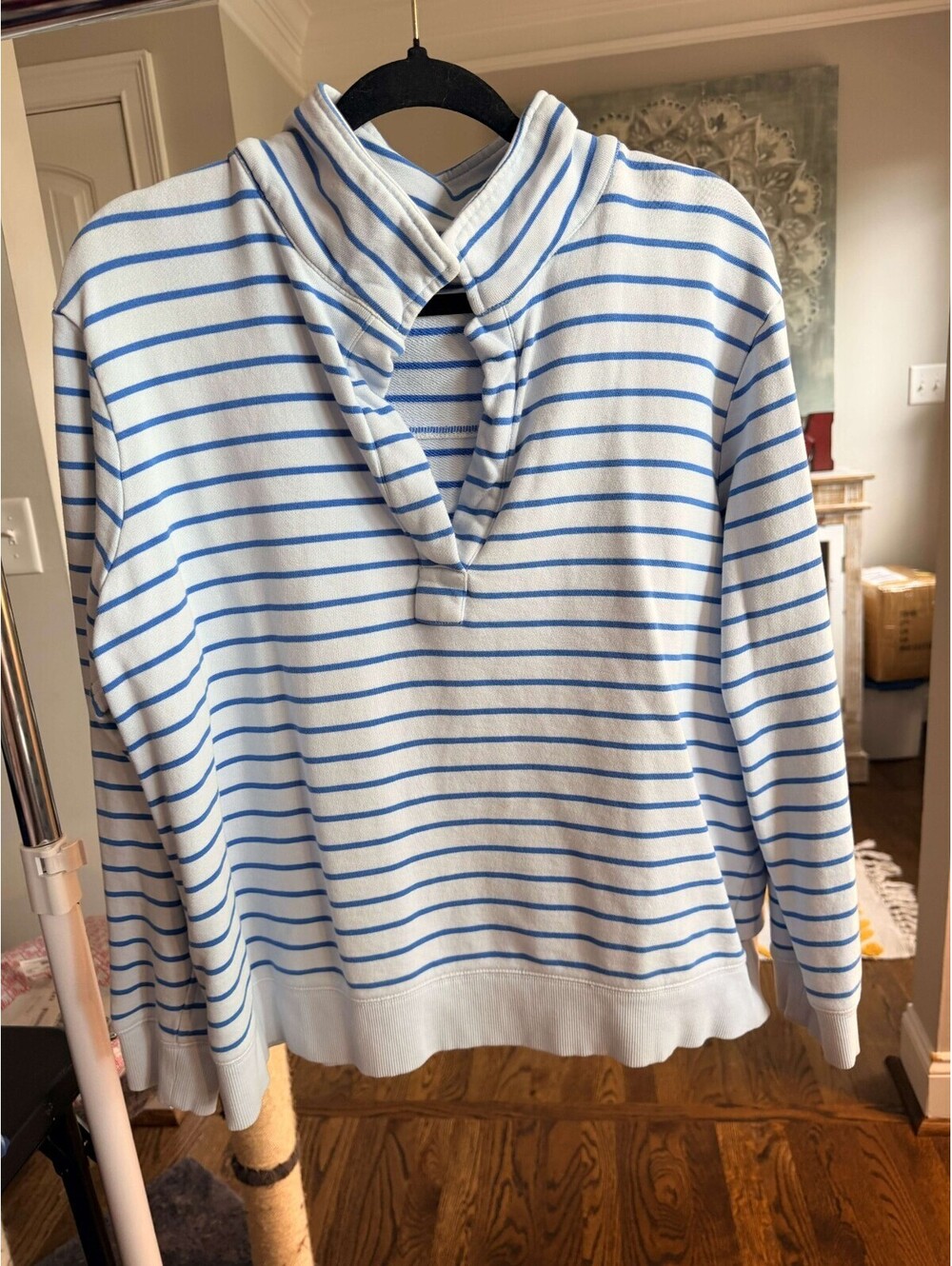 Vineyard Vines GUC Women’s Cam Sweatshirt in Breaker Blue Stripe Pullover XL
